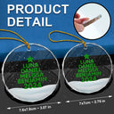 Christmas Tree Family Bestie Coworker Custom Name - Personalized Circle Glass Ornament