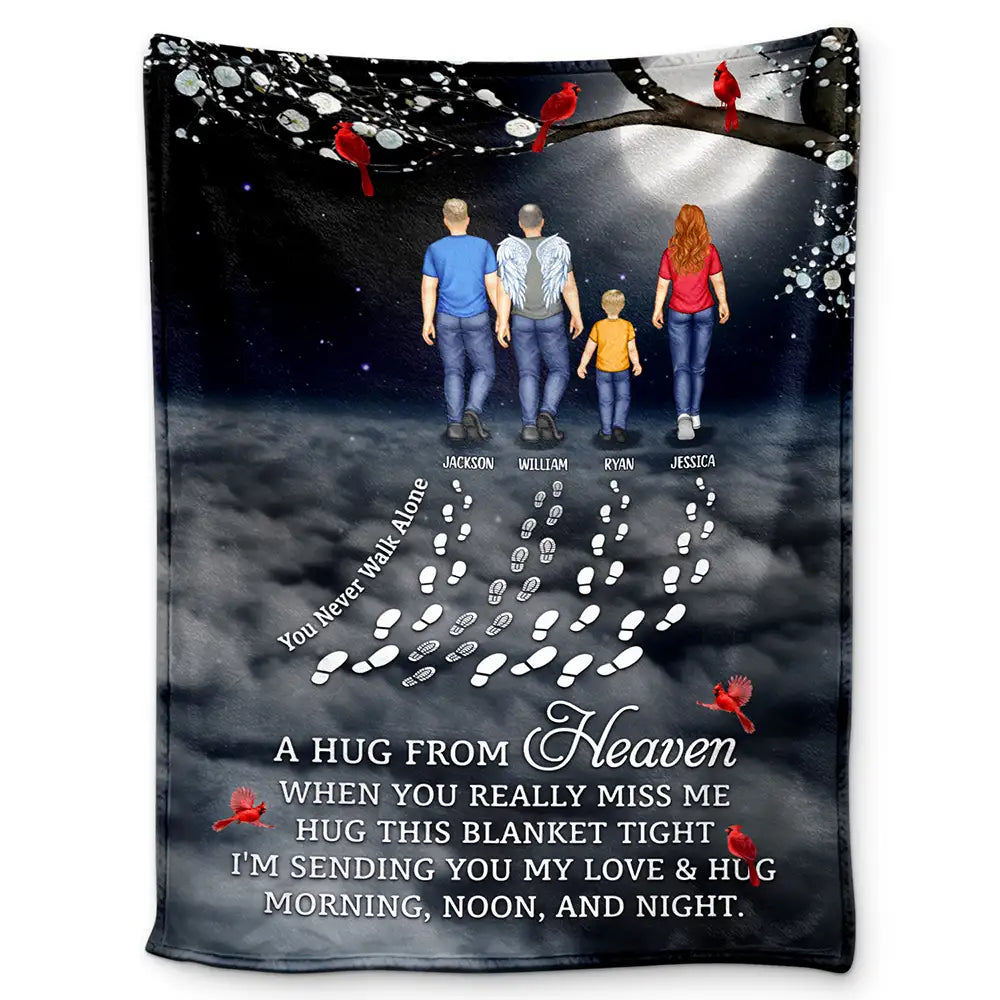 Family - You Never Walk Alone Sending You My Love - Personalized Fleece Blanket, Sherpa Blanket