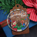 Christmas,Gift For Bestie,Happy - Christmas Bestie Unbreakable Bond - Personalized Circle Glass Ornament