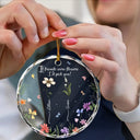 Birth Flower Grow Old Friends - Personalized Circle Glass Ornament