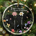 Gift For Bestie - Birth Flower Grow Old Friends - Personalized Circle Glass Ornament
