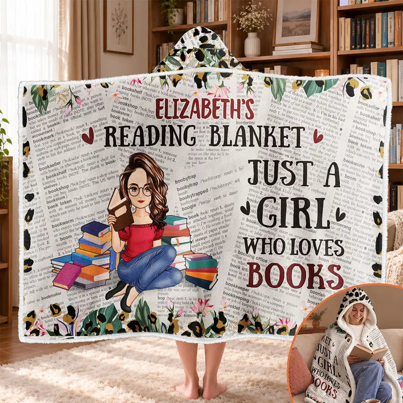 Gift For Yourself - Leopard My Reading Blanket - Personalized Wearable Hooded Blanket