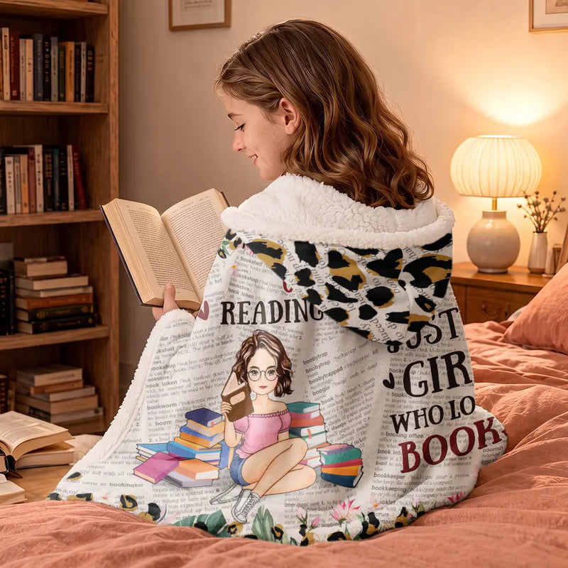 Gift For Yourself - Leopard My Reading Blanket - Personalized Wearable Hooded Blanket