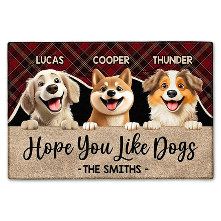 Hope You Like Dogs - Personalized Doormat