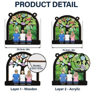 Gift For Mother,Mom - Children,Mom - Daughters (Adult),Mom - Daughters (Young),Mom - Sons - Mom Tree - Personalized Window Hanging Suncatcher Ornament
