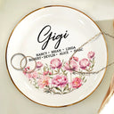 Gift For Grandma,Gift For Mother - Grandma Mom Flower Field - Personalized Round Ring Dish