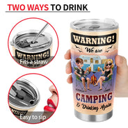 Gift For Women,Gift For Men,Gift For Bestie,Summer,Camping,Happy - We Are Camping & Drinking Again! - Personalized Tumbler