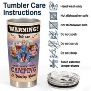 Gift For Women,Gift For Men,Gift For Bestie,Summer,Camping,Happy - We Are Camping & Drinking Again! - Personalized Tumbler