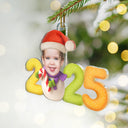 New baby,New Mom,New Dad,Funny,Parents,Gift For Kids,Gift For Grandkids,Cousin - Custom Photo Sweet Candy Snowman Funny Baby First Christmas - Personalized Custom Shaped Acrylic Ornament