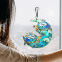 Gift For Grandma,Grandma - Grandkids,Happy,Icon - First Mom Now Grandma Stained Glass Turtle - Personalized Window Hanging Suncatcher Ornament