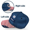 Independence Day,Gift For Father,Gift For Grandpa,Grandpa - Grandkids,Happy,Icon,Proud - Stars & Stripes Grandpa Dad Kids Handprints - Personalized Classic Cap