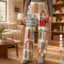 Christmas,Cozy,Reading,Gift For Yourself,Vector - A Girl Who Loves Books Birth Month Flower - Personalized Pajama Pants