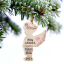Footprints On Our Hearts Baby Angel - Loss Of Child Gift - Personalized Custom Angel Acrylic Ornament