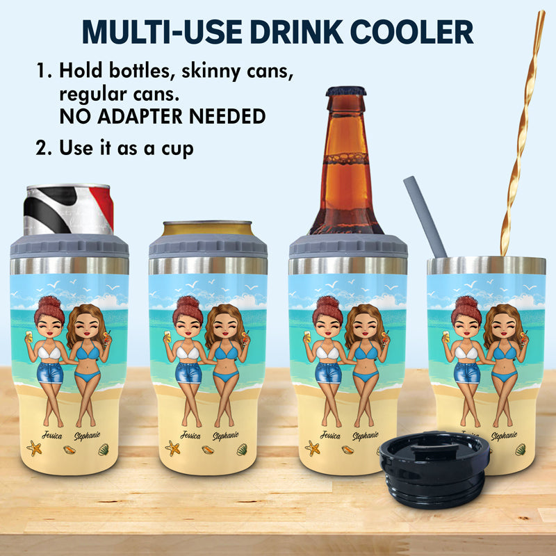 This Is Us And A Whole Lot Of Love - Gift For Bestie - Personalized Custom Triple 3 In 1 Can Cooler