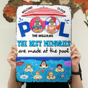 Family The Best Memories Are Made At The Pool - Pool Garden Sign - Personalized Custom Classic Metal Signs