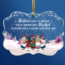 Not Sisters By Blood But Sisters By Heart - Christmas Gift For Bestie - Personalized Custom Medallion Acrylic Ornament