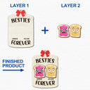 Christmas Bestie Forever Like Peanut Butter & Jelly - Gift For Bestie - Personalized 2-Layered Wooden Ornament