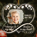 Custom Photo Always On My Mind - Memorial Gift - Personalized Custom Shaped Acrylic Ornament