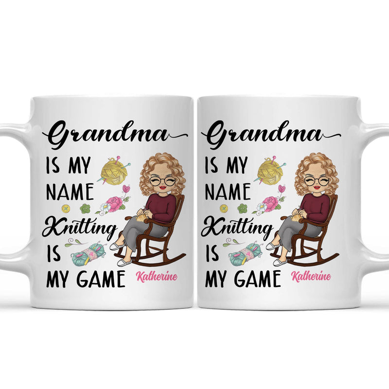 Knitting Is My Game - Gift For Grandma - Personalized Mug