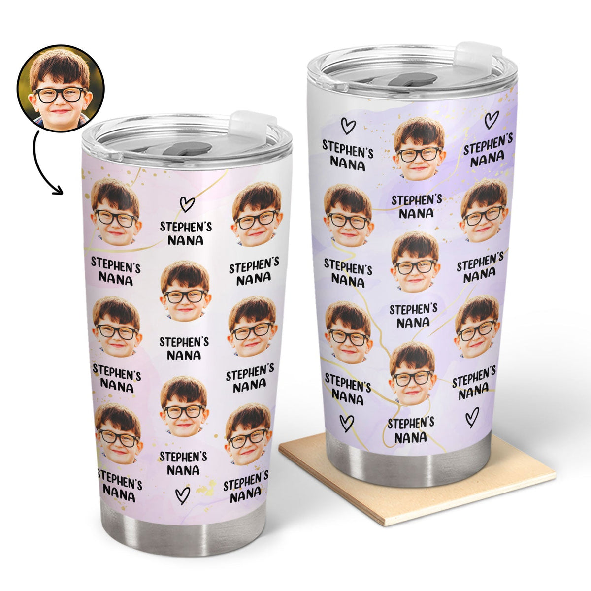 Custom Photo Best Nana Ever - Gift For Grandma - Personalized Tumbler