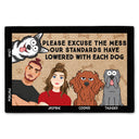 Couples & Dogs Please Excuse The Mess - Gift For Dog Lovers - Personalized Doormat