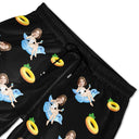 Custom Photo Funny Girlfriend Wife On Flamingo - Gift For Boyfriend, Husband - Personalized Unisex Beach Shorts