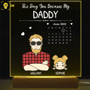 Calendar The Day You Became My Daddy - Gift For Father - Personalized 3D Led Light Wooden Base