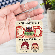 Qr Code This Awesome Dad Belongs To - Personalized Acrylic Keychain