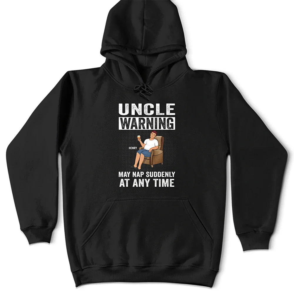 Grandpa Warning May Nap Suddenly At Any Time - Personalized T Shirt