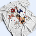 Cat Mom Stars And Stripes - Personalized T Shirt