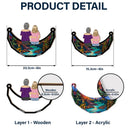 Together On The Moon Grandma, Mom And Children - Personalized Window Hanging Suncatcher Ornament