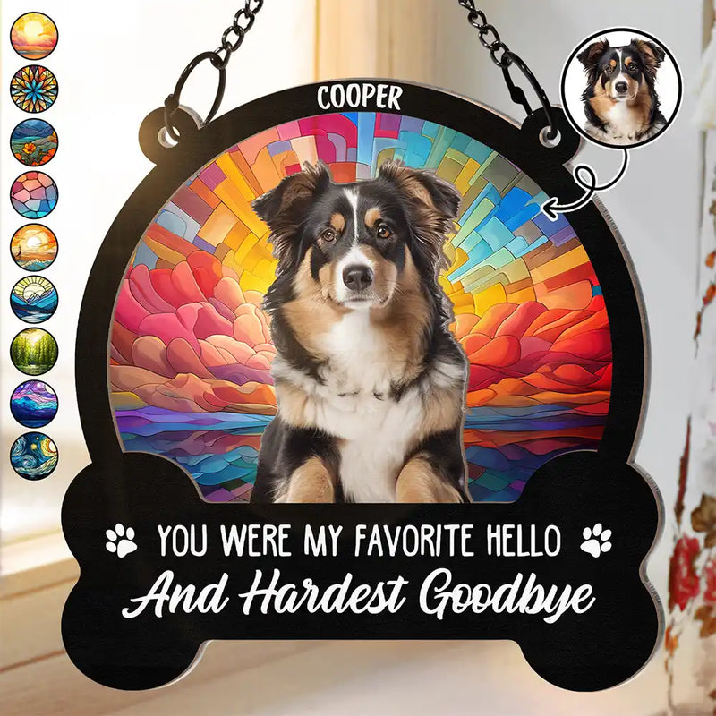 Custom Photo You Were My Favorite Hello - Personalized Window Hanging Suncatcher Ornament