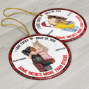 Christmas Couple Love Every Inch Of You - Personalized Circle Ceramic Ornament