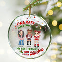Congrats On Being My Best Friend - Personalized Circle Glass Ornament