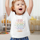 Gift For Kids,Gift For Grandkids,Grandpa,Grandma,Grandkids,Happy - Kid Baby I Am Kind I Am Smart - Personalized Baby Onesie