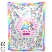 Top Market - Kid Boy Kid Girl Monogram - Personalized Fleece Blanket, Sherpa Blanket