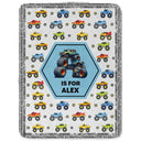 Top Market - Kid Boy Kid Girl Monogram - Personalized Fleece Blanket, Sherpa Blanket