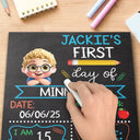 Gift For Kids,Gift For Grandkids,Back To School,Happy - Kid Resting On Arms First Day Of School - Personalized School Sign