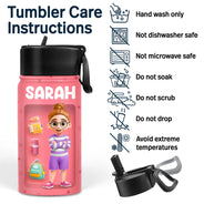 Gift For Kids,Funny - Kid's Name Back To School - Personalized Kids Water Bottle