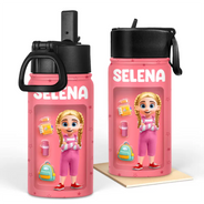 Gift For Kids,Funny - Kid's Name Back To School - Personalized Kids Water Bottle