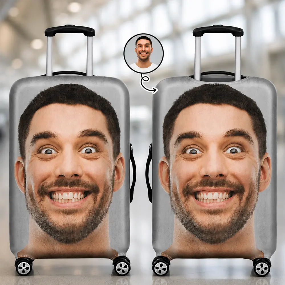 Custom Photo Friends Family Couple Travel Lover - Personalized Luggage Cover