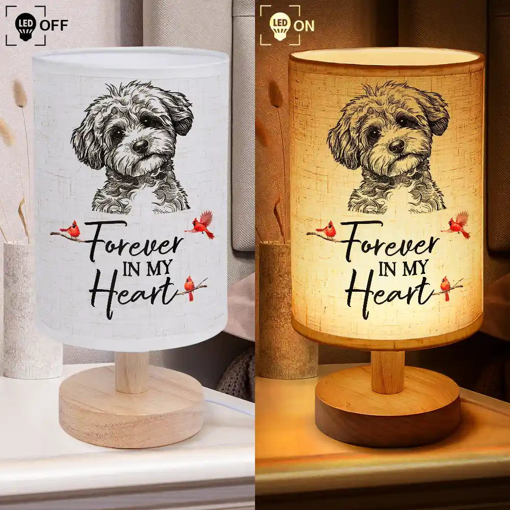 Dog Lovers,Pet Lovers,Cat Lovers,Sad,Memorial,Family,Parents,Gift For Grandparents,Gift For Sibling - Custom Photo Ink Drawing When You Miss Me Have No Fear Memorial - Personalized Fabric Lamp