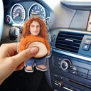 Custom Photo,Art Design,Family,Humorous,Photo - Belly Pose Figure - Custom Photo Belly Character Family Member And Pet - Personalized Squishy Acrylic Car Visor Clip