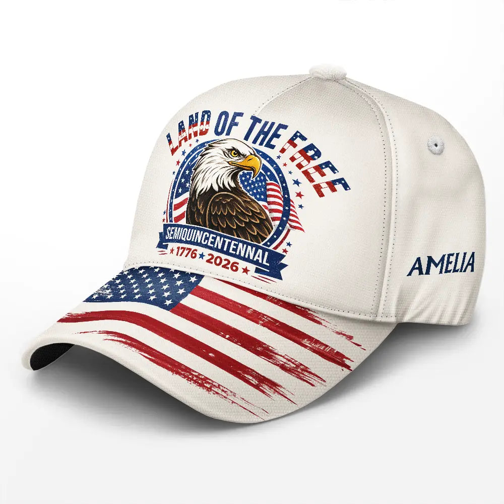 America 250th,Independence Day,Gift For Yourself,Proud,Custom Text - Land Of The Free Independence Day - Personalized Classic Cap