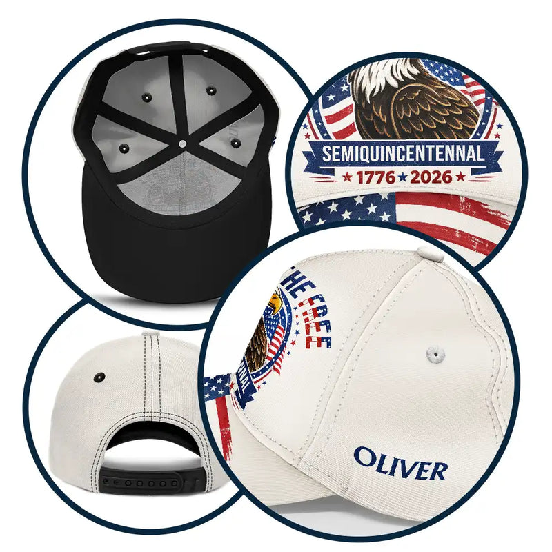America 250th,Independence Day,Gift For Yourself,Proud,Custom Text - Land Of The Free Independence Day - Personalized Classic Cap