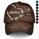 Gift For Yourself,Gift For Men,Gift For Grandpa,Gift For Father,Gift For Mother,Gift For Grandma,Spanish,Love- Las Huellas De Las Manos Del Abuelo Papá Y Los Niños - Gorra Clásica Personalizada