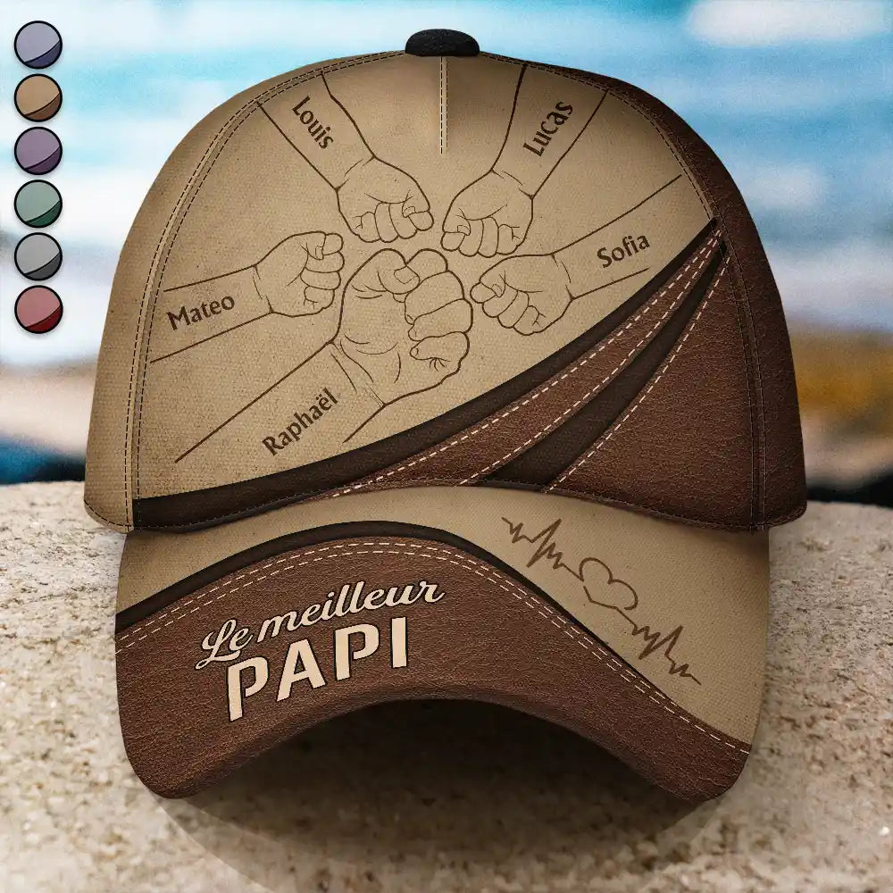 French,Gift For Grandpa,Top Market,Non-Eng,Proud,Icon - Le Meilleur Papa - Casquette Classique Personnalisée