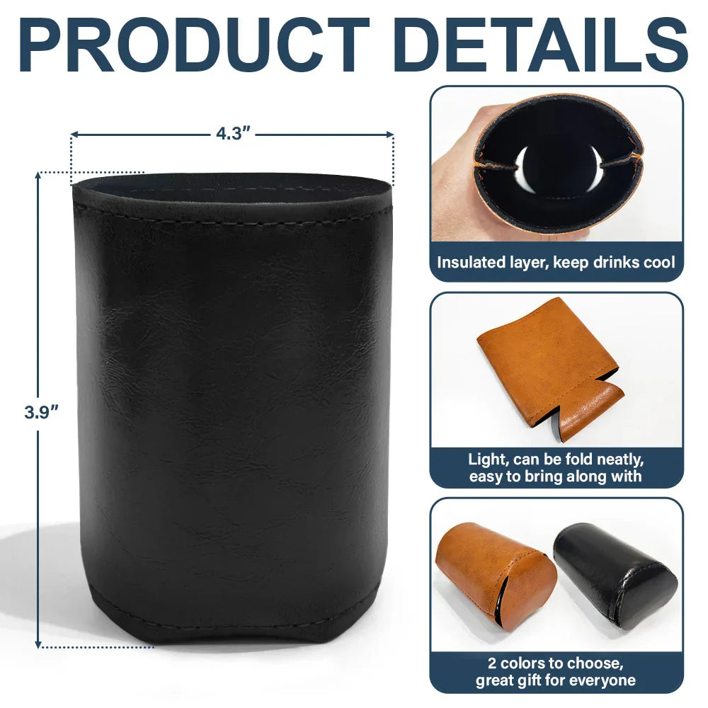 Gift For Father,New Dad,Non-Eng,Icon,Adorable - Our First Father's Day Together - Personalized Leather Can Cooler