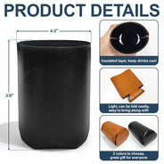 Gift For Father,New Dad,Non-Eng,Icon,Adorable - Our First Father's Day Together - Personalized Leather Can Cooler