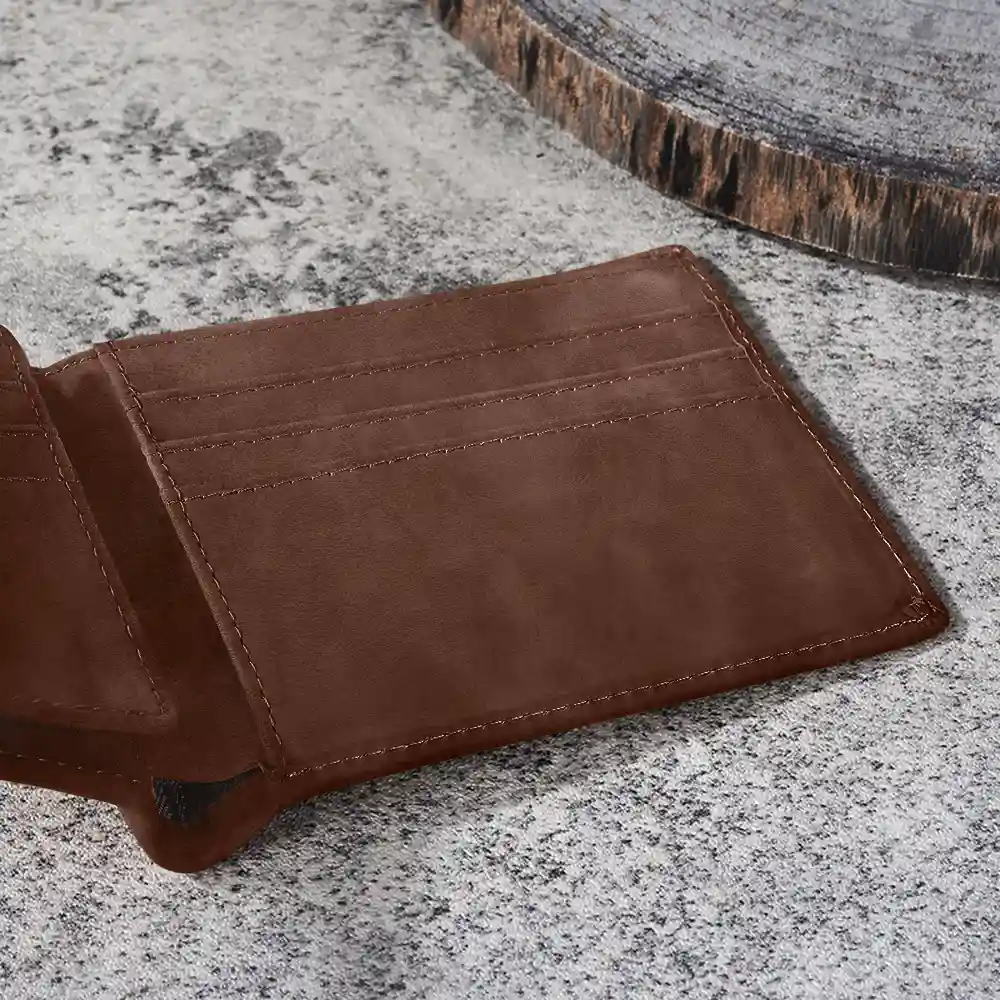 No Returns Or Refunds Chibi Grandkids - Personalized Leather Wallet